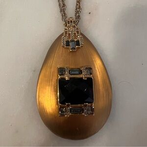 Alexis Bittar Gold and Black Teardrop Necklace